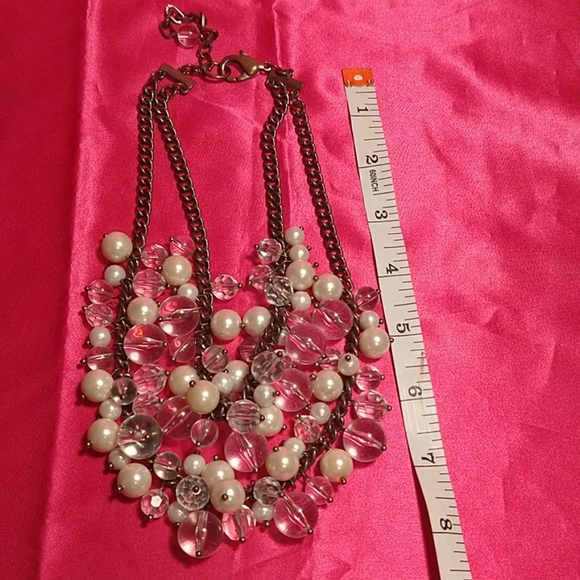 Copper toned pearl and bead bauble necklace - Picture 2 of 6